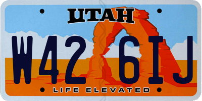 UT license plate W426IJ
