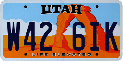 UT license plate W426IK