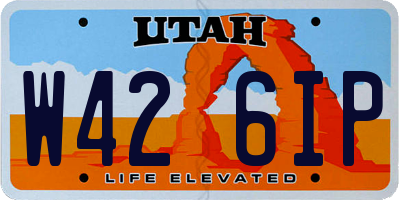 UT license plate W426IP