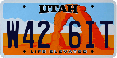 UT license plate W426IT