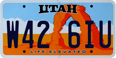 UT license plate W426IU