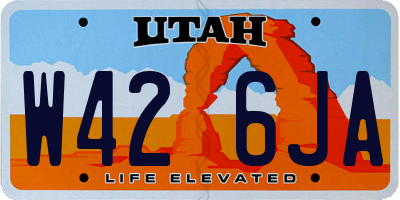 UT license plate W426JA