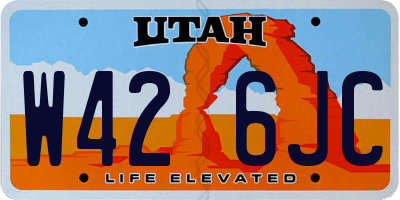 UT license plate W426JC