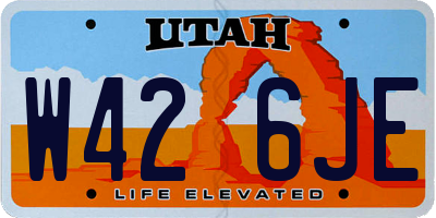 UT license plate W426JE