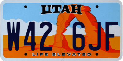 UT license plate W426JF