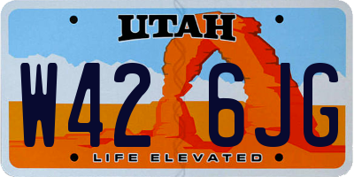 UT license plate W426JG