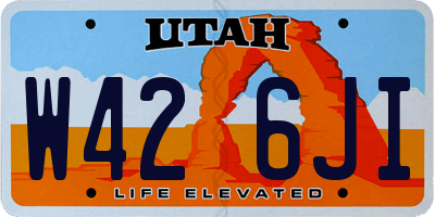UT license plate W426JI