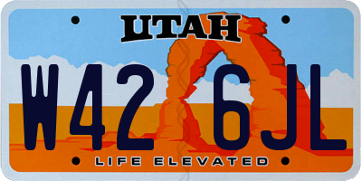 UT license plate W426JL
