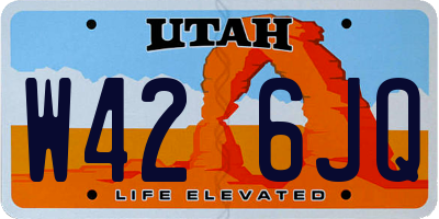 UT license plate W426JQ
