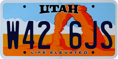 UT license plate W426JS