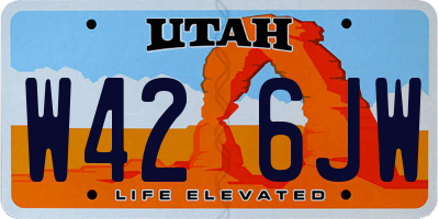 UT license plate W426JW