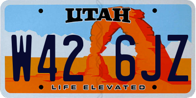 UT license plate W426JZ
