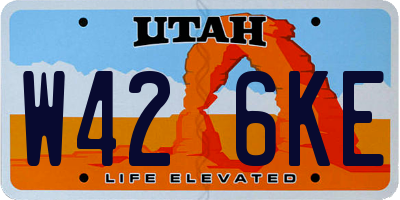 UT license plate W426KE