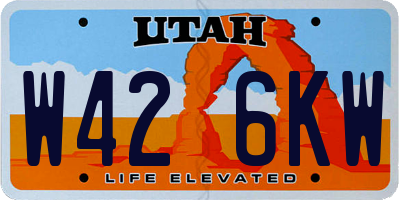 UT license plate W426KW