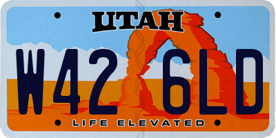 UT license plate W426LD