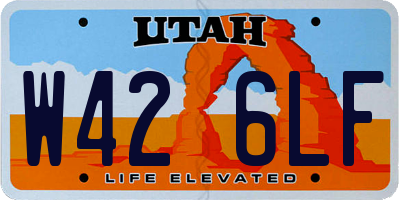 UT license plate W426LF
