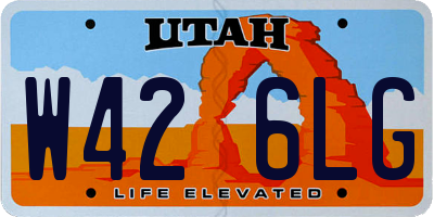 UT license plate W426LG