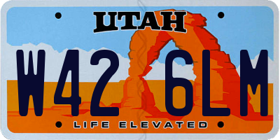 UT license plate W426LM