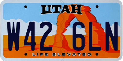 UT license plate W426LN