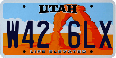 UT license plate W426LX
