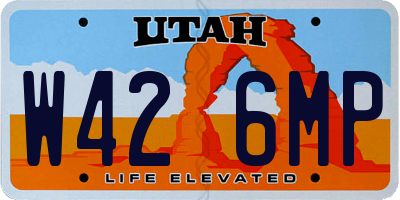 UT license plate W426MP