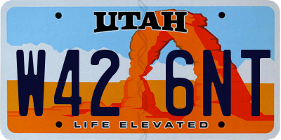 UT license plate W426NT