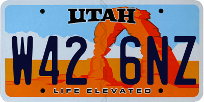 UT license plate W426NZ