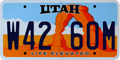 UT license plate W426OM