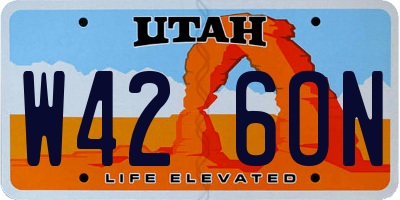 UT license plate W426ON
