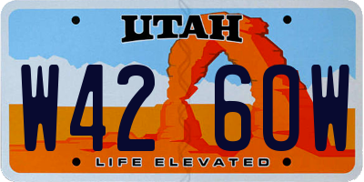 UT license plate W426OW