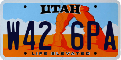UT license plate W426PA
