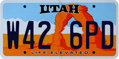 UT license plate W426PD