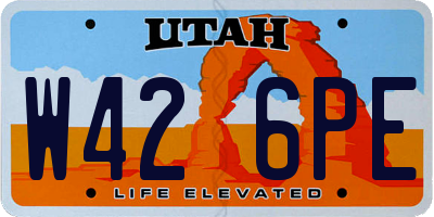 UT license plate W426PE