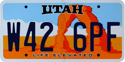 UT license plate W426PF