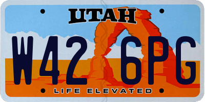 UT license plate W426PG