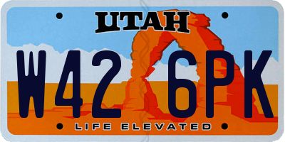 UT license plate W426PK