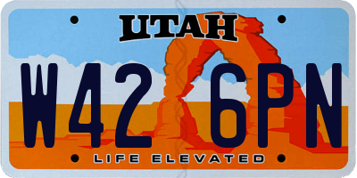 UT license plate W426PN