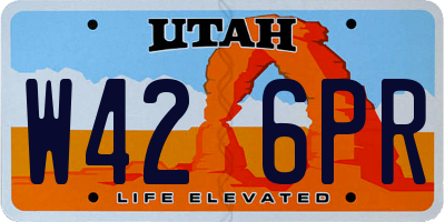 UT license plate W426PR