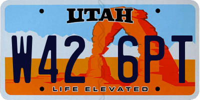 UT license plate W426PT