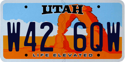 UT license plate W426QW