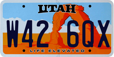 UT license plate W426QX