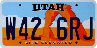 UT license plate W426RJ