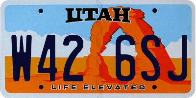 UT license plate W426SJ