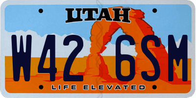 UT license plate W426SM