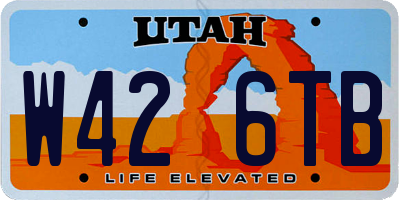 UT license plate W426TB