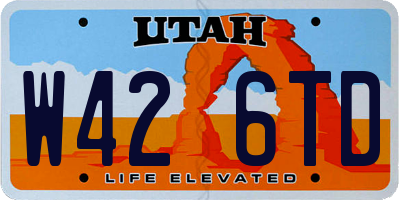 UT license plate W426TD