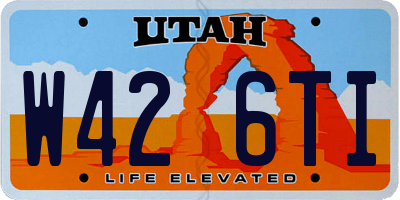 UT license plate W426TI
