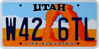 UT license plate W426TL