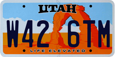 UT license plate W426TM