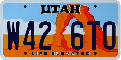 UT license plate W426TO